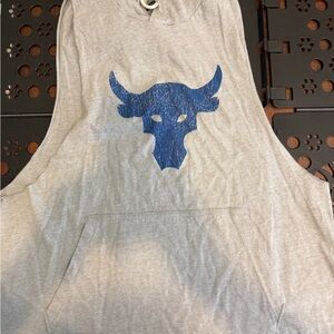 Under Armour Gray Tank Top with Blue Graphic